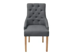 Sillas de comedor 4 unidades de tela gris oscuro
