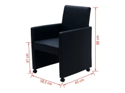 Sillas de comedor 6 unidades cuero sintético negro