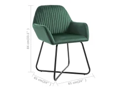 Sillas de comedor 2 unidades terciopelo verde