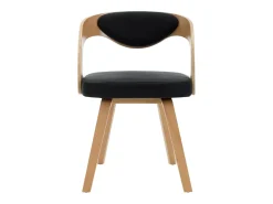 Sillas de comedor 2 unidades madera curvada y cuero sintético negro