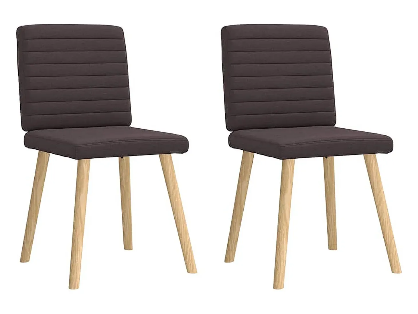 Sillas de comedor 2 unidades tela marrón oscuro