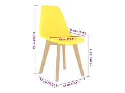 Sillas de comedor 6 unidades plástico amarillo