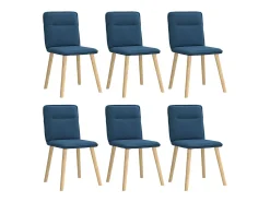 Sillas de comedor 6 unidades tela azul