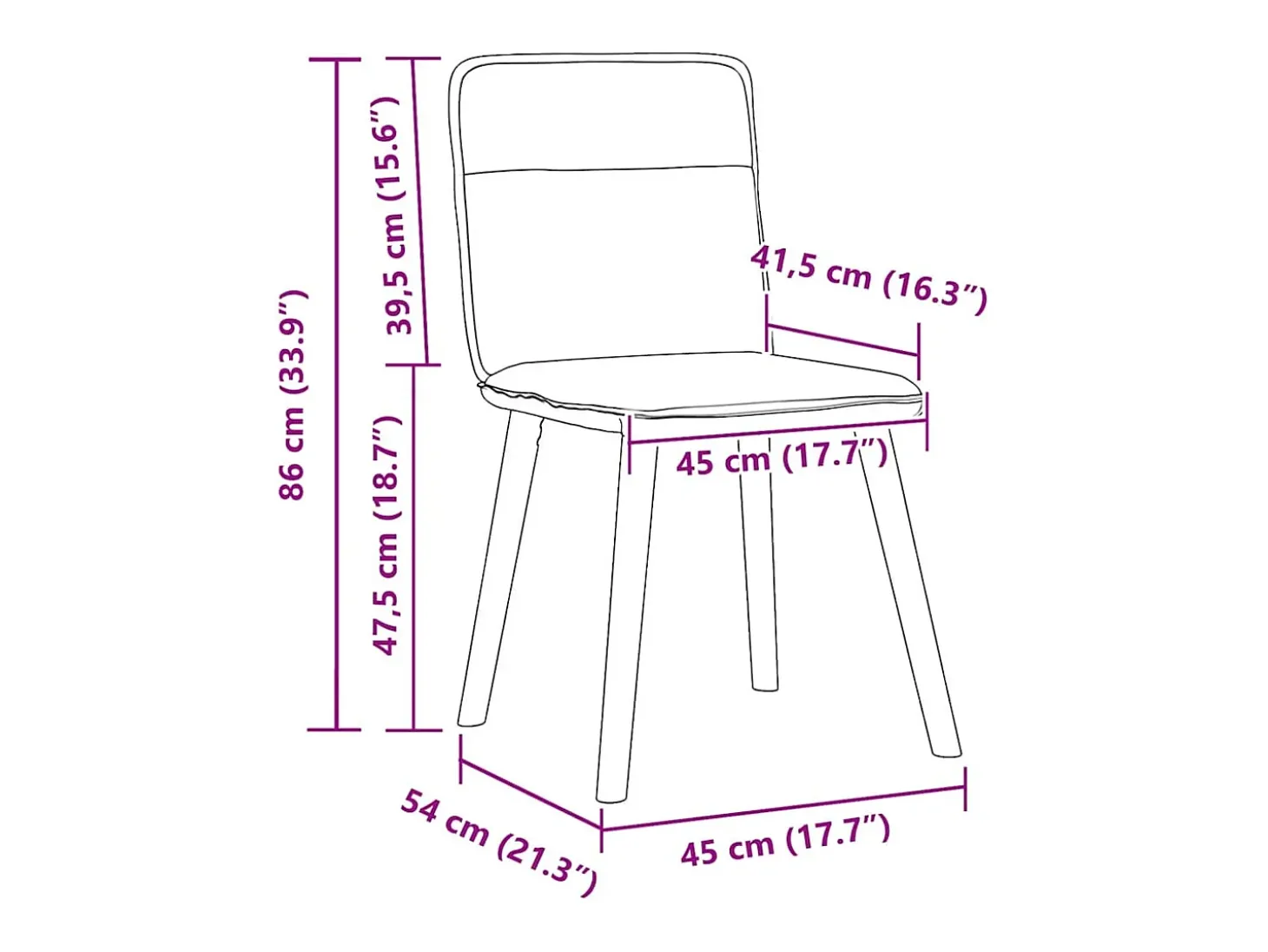 Sillas de comedor 6 unidades tela azul