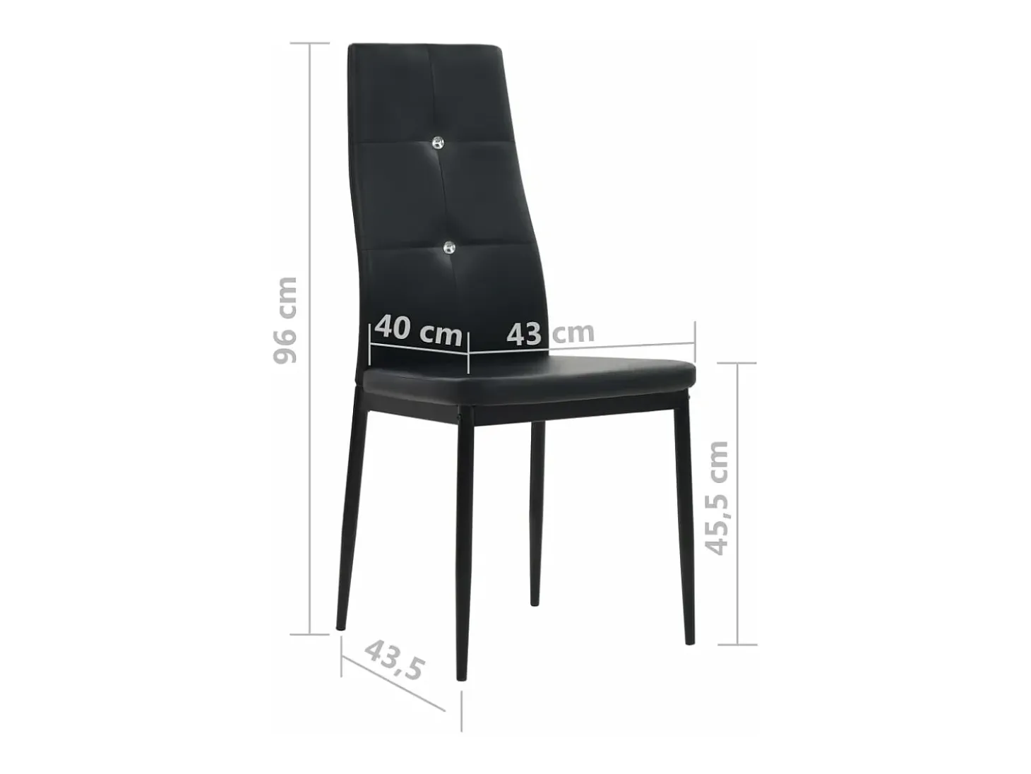 Sillas de comedor 4 unidades cuero sintético negro
