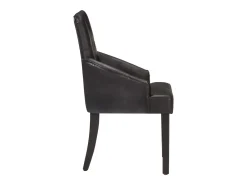 Sillas de comedor 4 unidades cuero auténtico de cabra negro