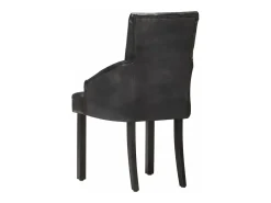 Sillas de comedor 4 unidades cuero auténtico de cabra negro