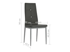 Sillas de comedor 2 unidades cuero sintético gris