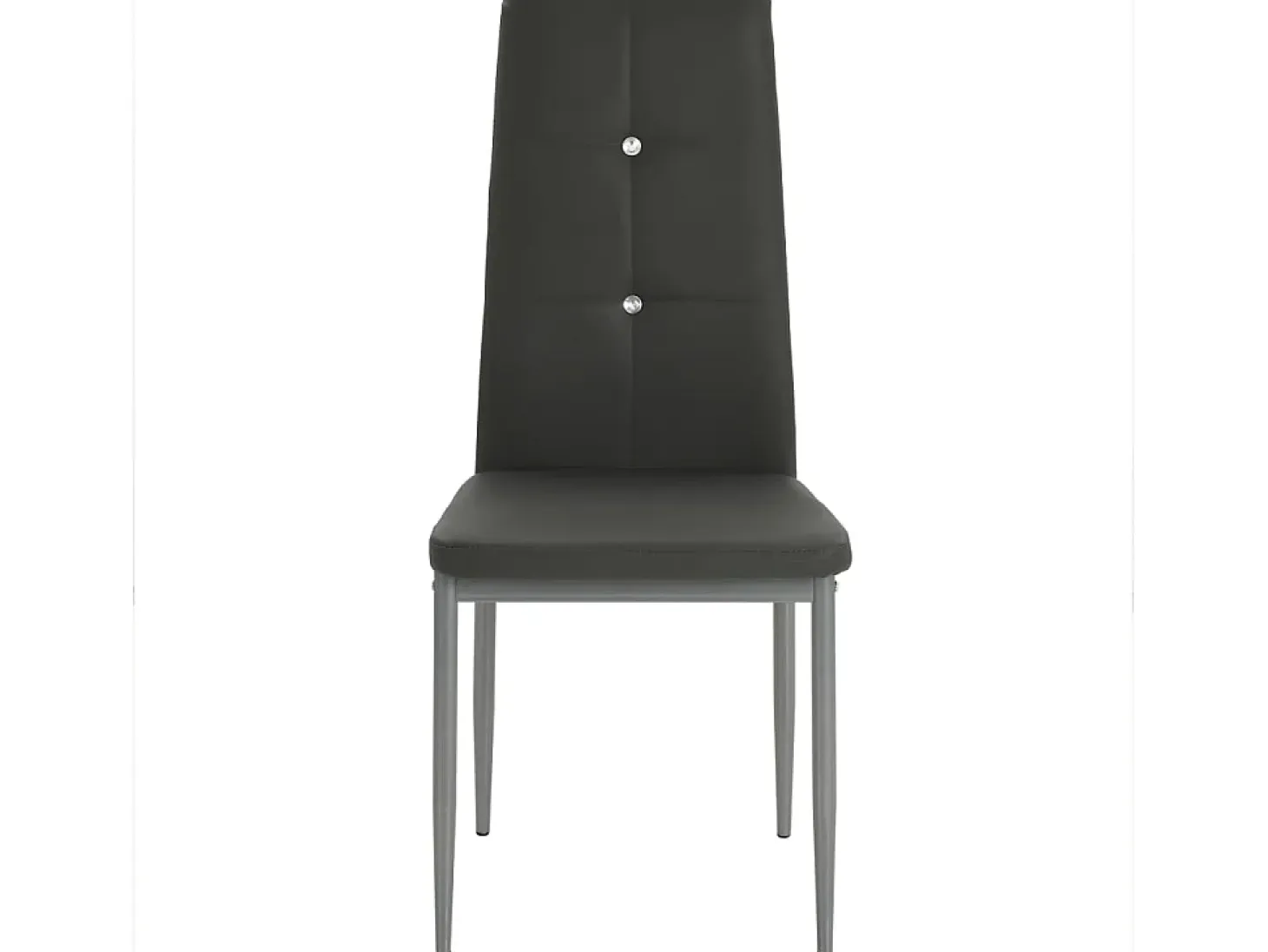 Sillas de comedor 2 unidades cuero sintético gris