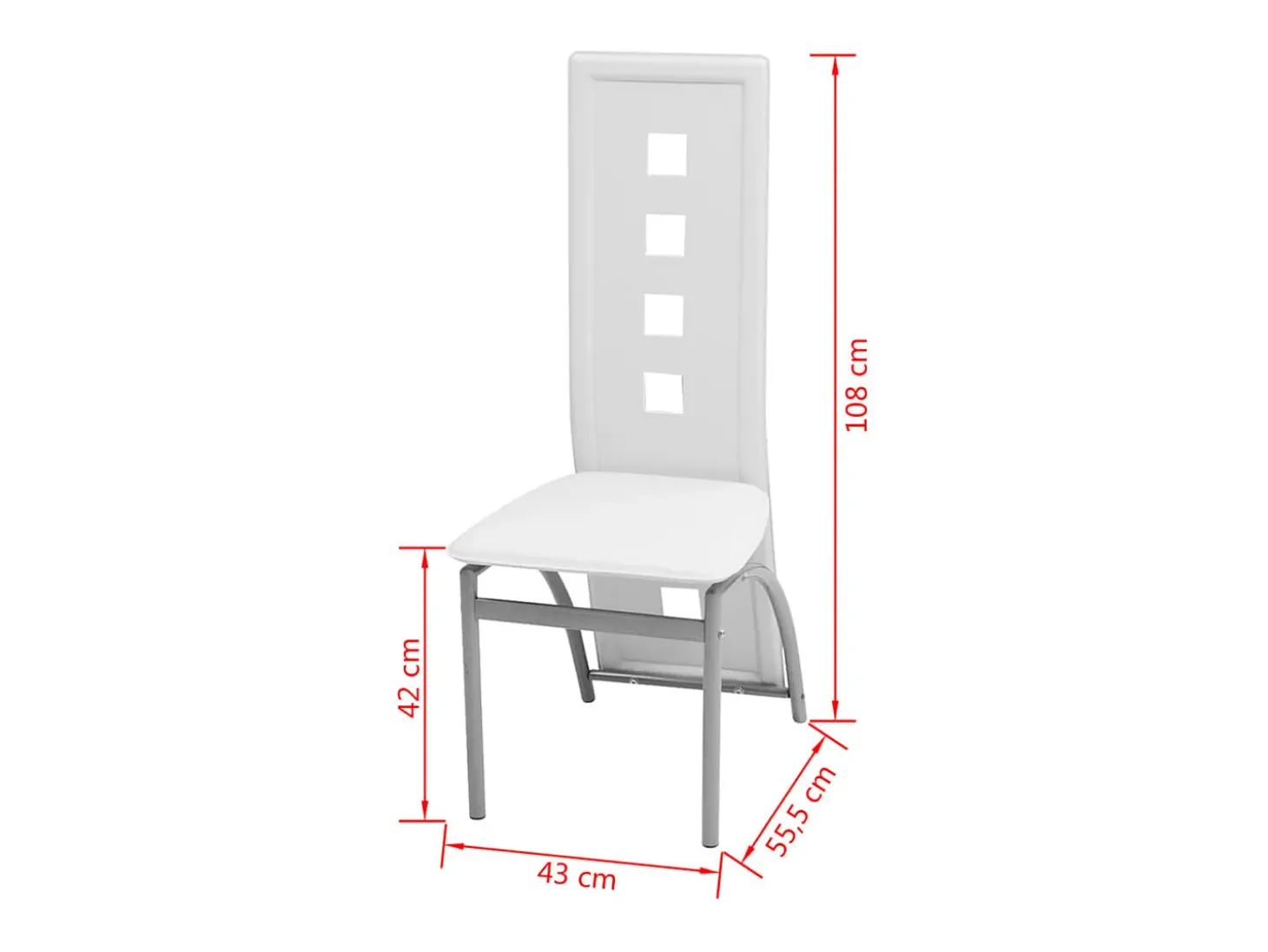 Sillas de comedor 2 unidades cuero sintético blanco