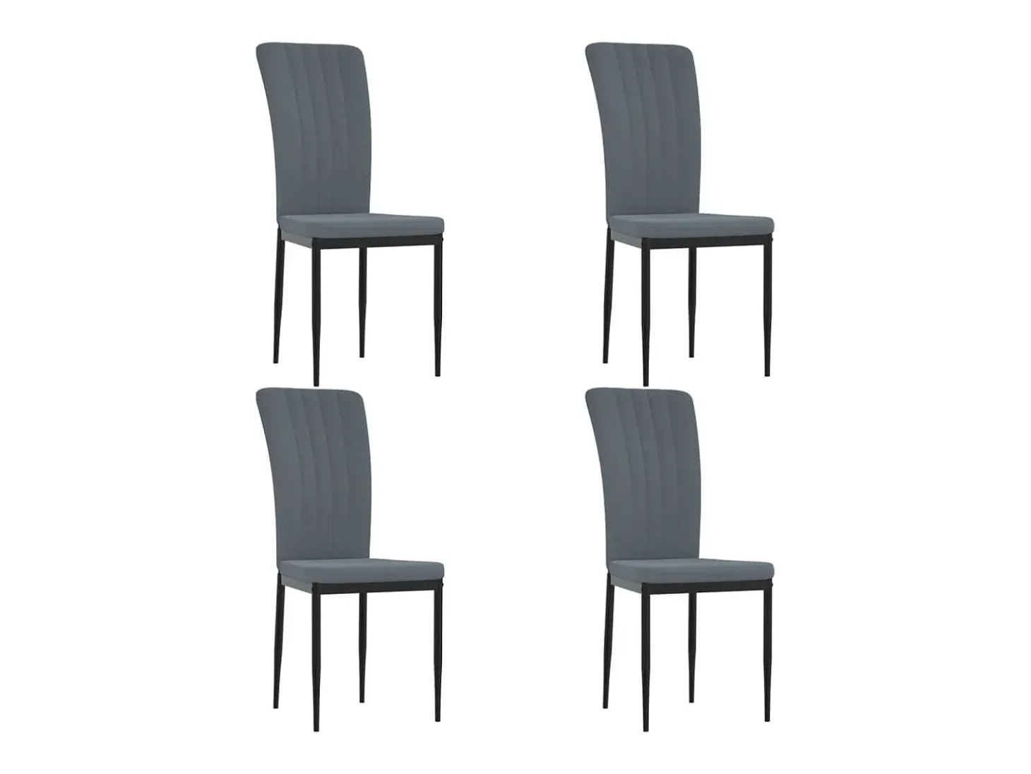 Sillas de comedor 4 unidades terciopelo gris oscuro