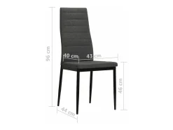Sillas de comedor 4 unidades tela gris oscuro