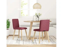 Sillas de comedor 2 unidades tela rojo tinto