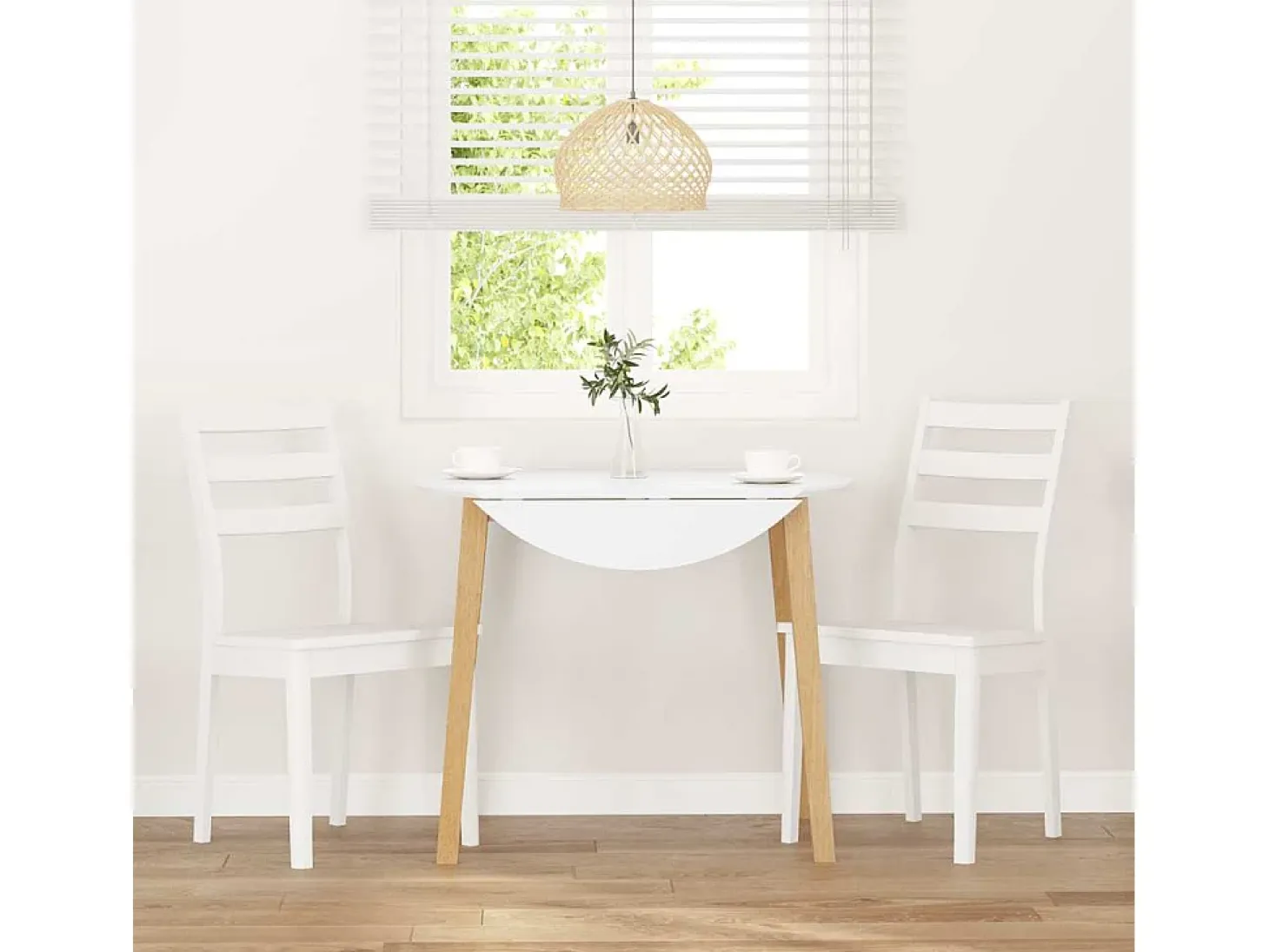 Sillas de comedor 2 unidades madera maciza de caucho blanco