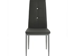 Sillas de comedor 2 unidades cuero sintético gris