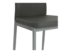 Sillas de comedor 2 unidades cuero sintético gris