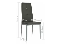 Sillas de comedor 2 unidades cuero sintético gris
