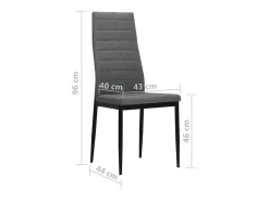 Sillas de comedor 2 unidades tela gris claro