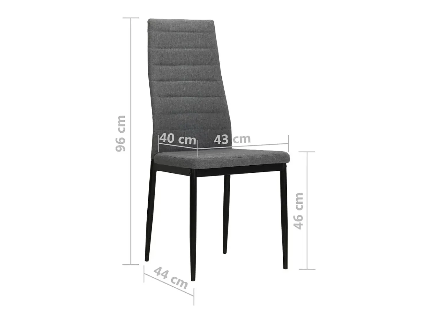 Sillas de comedor 2 unidades tela gris claro