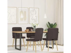 Sillas de comedor 4 unidades tela marrón oscuro