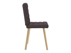 Sillas de comedor 4 unidades tela marrón oscuro