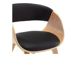 Sillas de comedor 6 unidades madera y cuero sintético negro