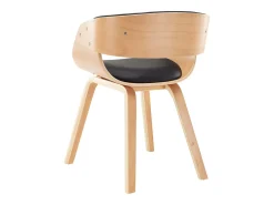 Sillas de comedor 6 unidades madera y cuero sintético negro