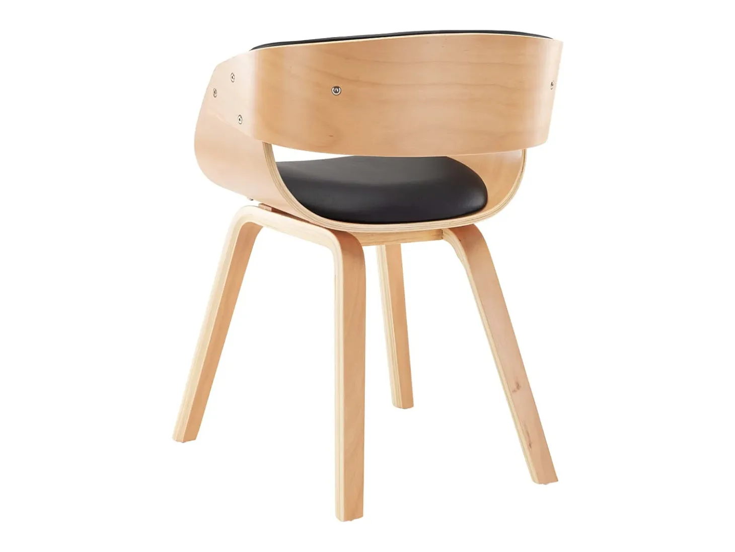 Sillas de comedor 6 unidades madera y cuero sintético negro