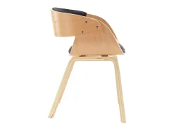 Sillas de comedor 6 unidades madera y cuero sintético negro