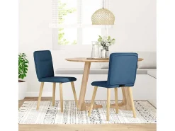 Sillas de comedor 2 unidades tela azul