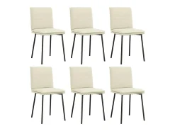 Sillas de comedor 6 unidades de terciopelo crema