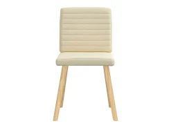 Sillas de comedor 2 unidades tela color crema