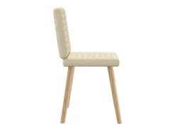 Sillas de comedor 2 unidades tela color crema