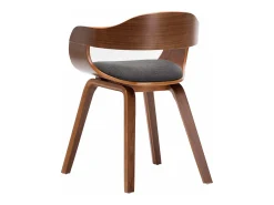 Sillas de comedor 4 unidades tela y madera curvada gris oscuro