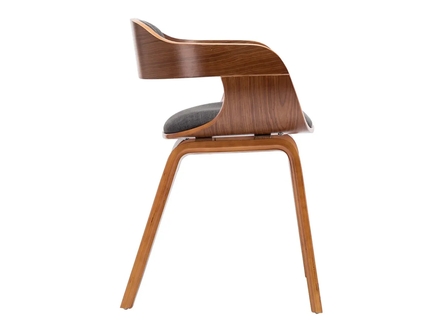 Sillas de comedor 4 unidades tela y madera curvada gris oscuro