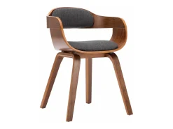 Sillas de comedor 4 unidades tela y madera curvada gris oscuro