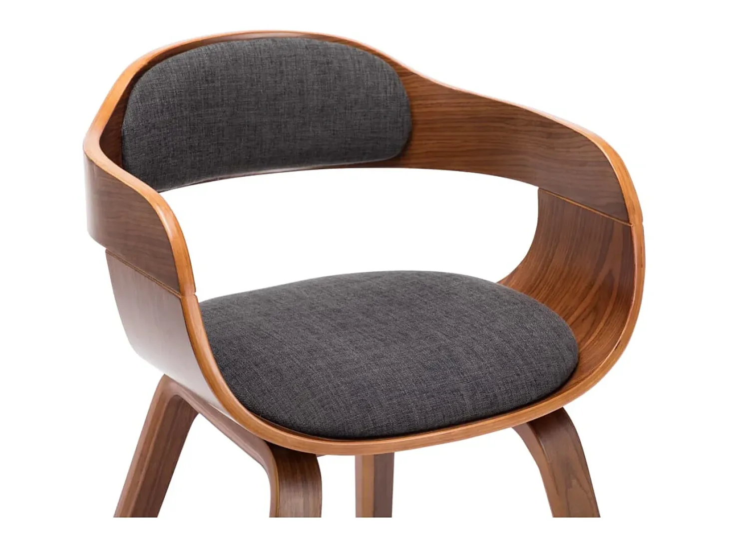 Sillas de comedor 4 unidades tela y madera curvada gris oscuro
