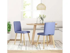 Sillas de comedor 2 unidades tela azul jeans