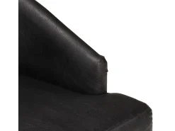 Sillas de comedor 6 unidades cuero de cabra auténtico negro