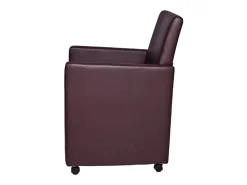 Sillas de comedor 2 unidades cuero sintético marrón