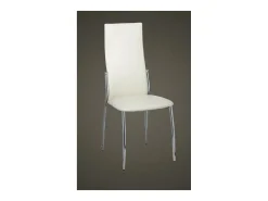 Sillas de comedor 4 unidades cuero sintético blanco
