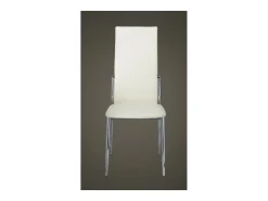 Sillas de comedor 4 unidades cuero sintético blanco