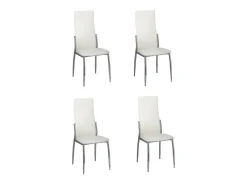 Sillas de comedor 4 unidades cuero sintético blanco