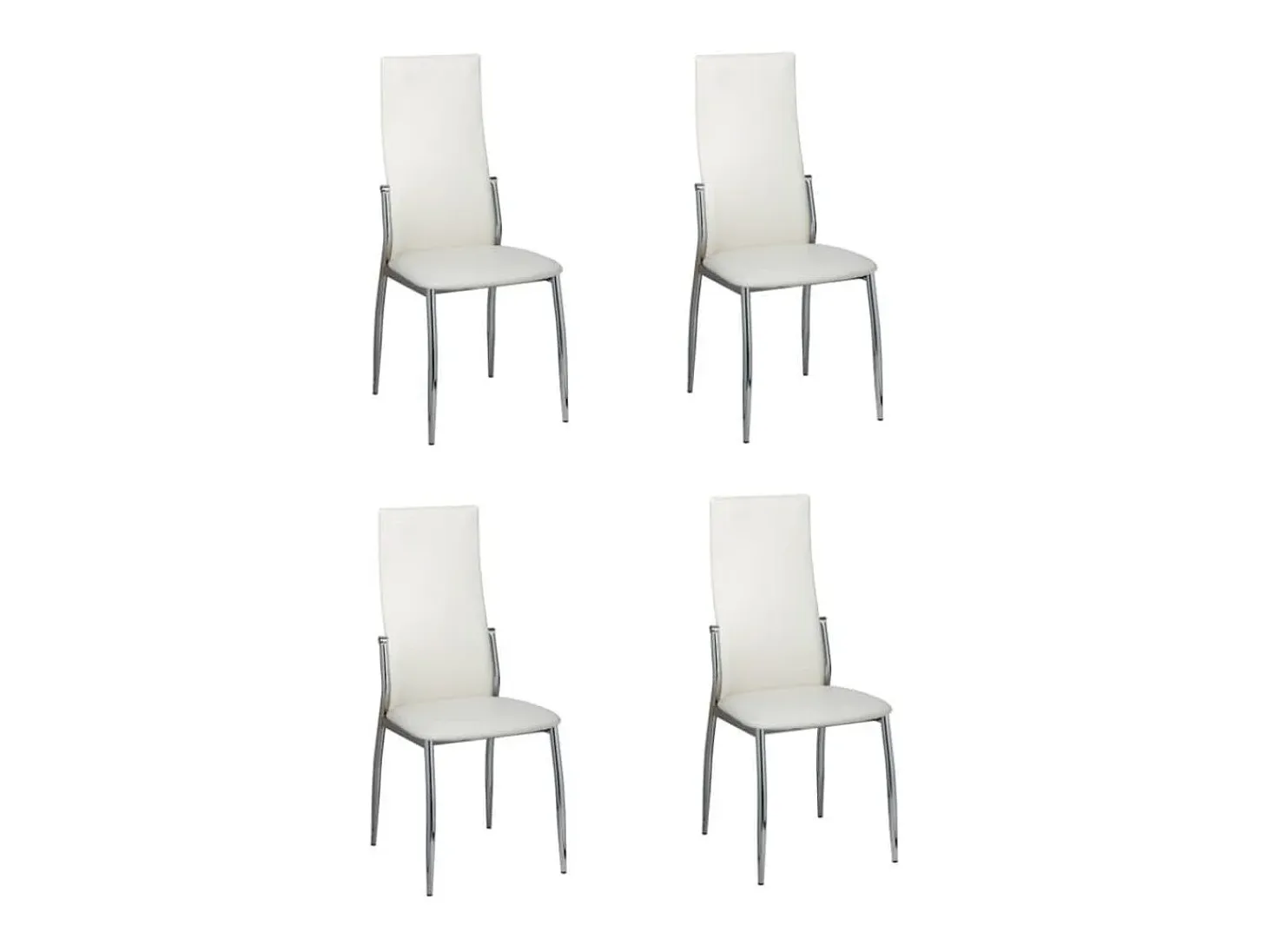 Sillas de comedor 4 unidades cuero sintético blanco