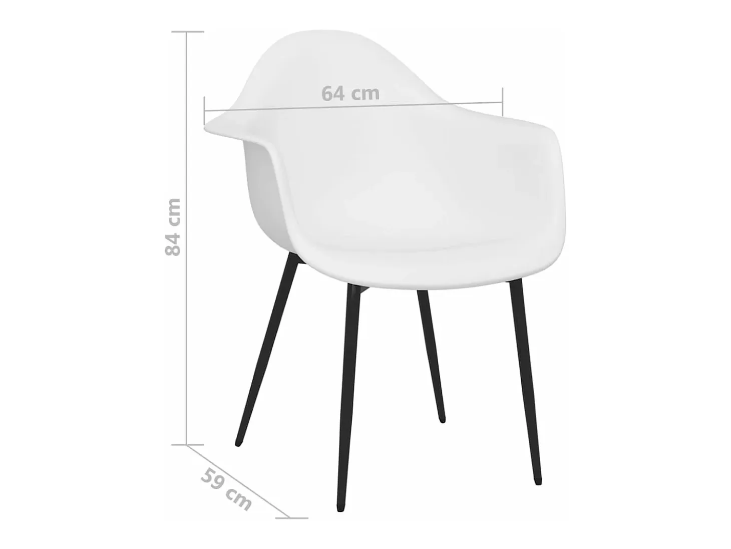 Sillas de comedor 6 unidades blancas PP