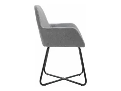 Sillas de comedor 4 unidades tela gris claro
