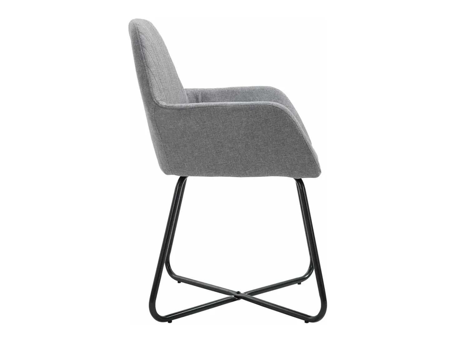 Sillas de comedor 4 unidades tela gris claro