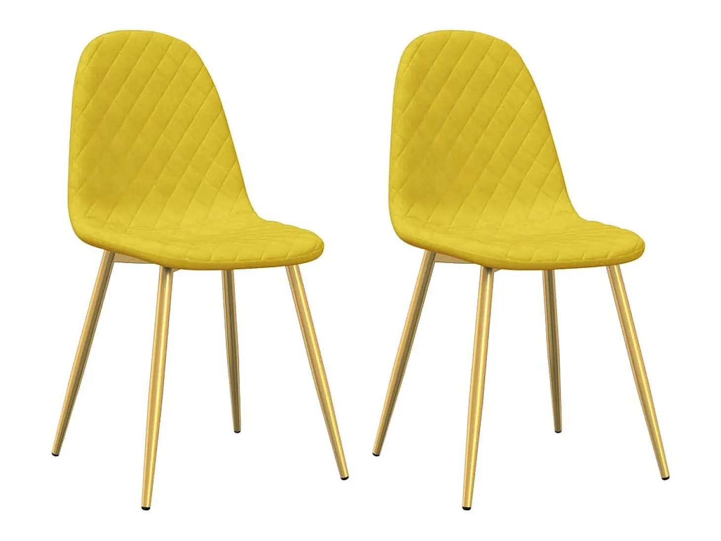 Sillas de comedor 2 unidades terciopelo amarillo mostaza
