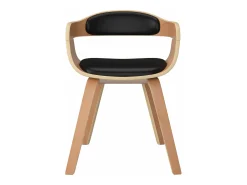 Sillas de comedor 6 unidades cuero sintético y madera curvada negro