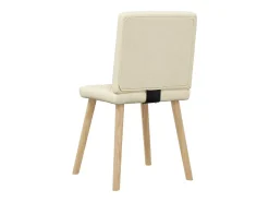 Sillas de comedor 4 unidades tela color crema